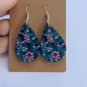 Handmade double sided wooden earrings